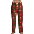 thumbnail image 1 of LNZGNM Men's Sleep Pant Stretchy Drawstring Prints Sleep Pants Soft Baggy Lightweight Pj Bottoms Fashion Sleeping Sleepwear,Deep Red L, 1 of 6