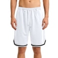 thumbnail image 1 of LNZGNM Men's Striped Quick Dry Workout Shorts Big and Tall Basketball Shorts Athletic Lightweight Breathable Short Pants Training Shorts with Pockets,White 4XL, 1 of 5