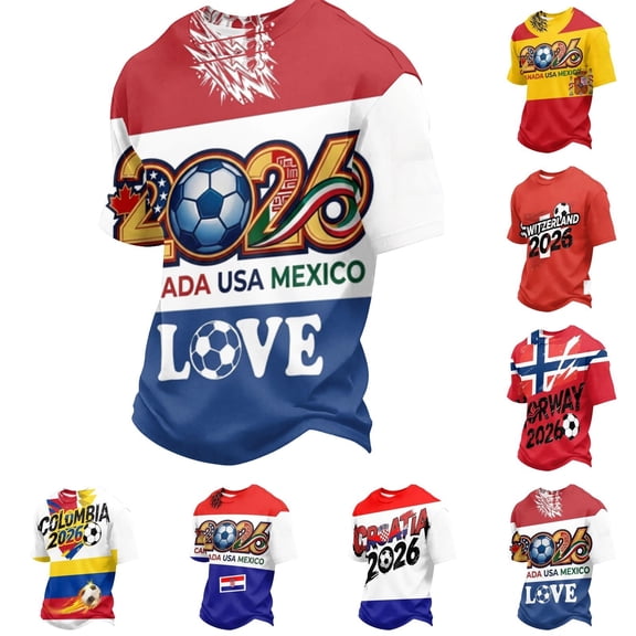 LNZGNM Men's USA Soccer Jersey 2026 Country Team Crewneck Short Sleeve Fan International Football Shirt Retro Streetwear Top,Yellow(S)