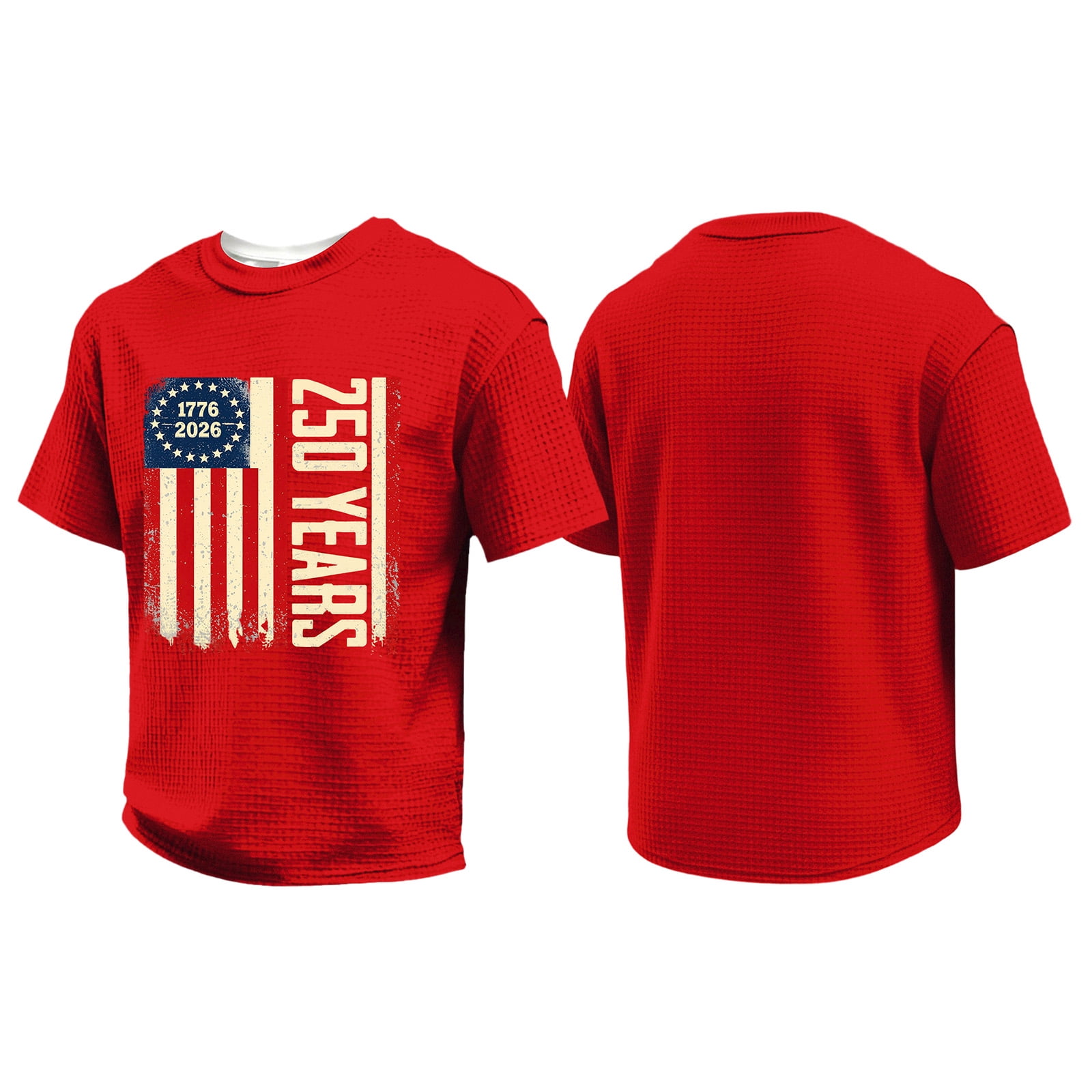 LNZGNM Mens 4th of July Shirts American Flag 1776-2026 Short Sleeve T ...