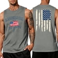 thumbnail image 1 of LNZGNM Mens 4th of July Tank Tops Big and Tall American Flag Sleeveless Shirts Casual Muscle Graphic Tank Tops Memorial Day Tee,Gray XL, 1 of 4