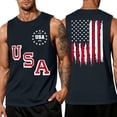 thumbnail image 1 of LNZGNM Mens 4th of July Tank Tops Big and Tall USA Flag Sleeveless Shirt Casual Muscle Graphic Tank Tops Parade Tee Shirts,Navy XL, 1 of 4