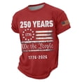 thumbnail image 1 of LNZGNM Mens American Flag Shirts 250th Anniversary Short Sleeve T-Shirt Star Stripes Graphic Crewneck Shirt Fashion Summer Tee Tops,Red 2XL, 1 of 4