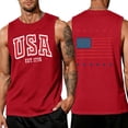 thumbnail image 1 of LNZGNM Mens American Flag Tank Tops Big and Tall Sleeveless Patriotic Shirt Muscle Graphic Tank Tops Stylish Memorial Day Tee,Red M, 1 of 4