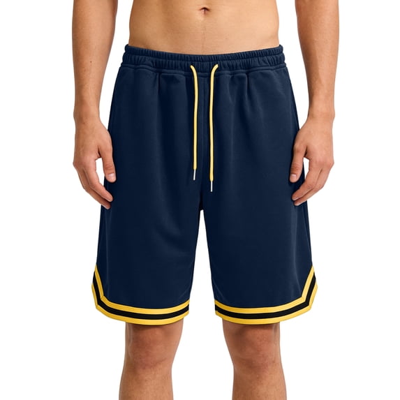 LNZGNM Mens Basketball Shorts Plus Size Quick Dry Sports Shorts Athletic Elastic Waist Drawstring Short Pants Outdoor Shorts with Pockets,Yellow M
