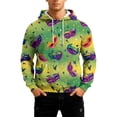 thumbnail image 1 of LNZGNM Mens Carnival Hooded Pullover Mask Printed Plus Size Sweatshirts with Pockets Long Sleeve Pullover Fashion Mardi Gras Top,Green 2XL, 1 of 6