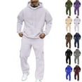 thumbnail image 1 of LNZGNM Mens Track Suits 2 Piece Set Gym Sweatsuits for Men Fall Sweatshirt and Sweatpants Set Casual Jogging Suit with Pockets, White XL, 1 of 9