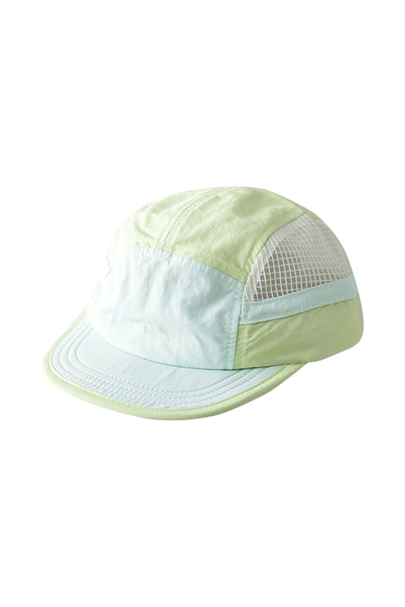 Quick Dry Short Brim Hats for Men Women 5 Panel Running Hat Breathable Lightweight Baseball Cap Outdoor Hiking Hat,Light Green