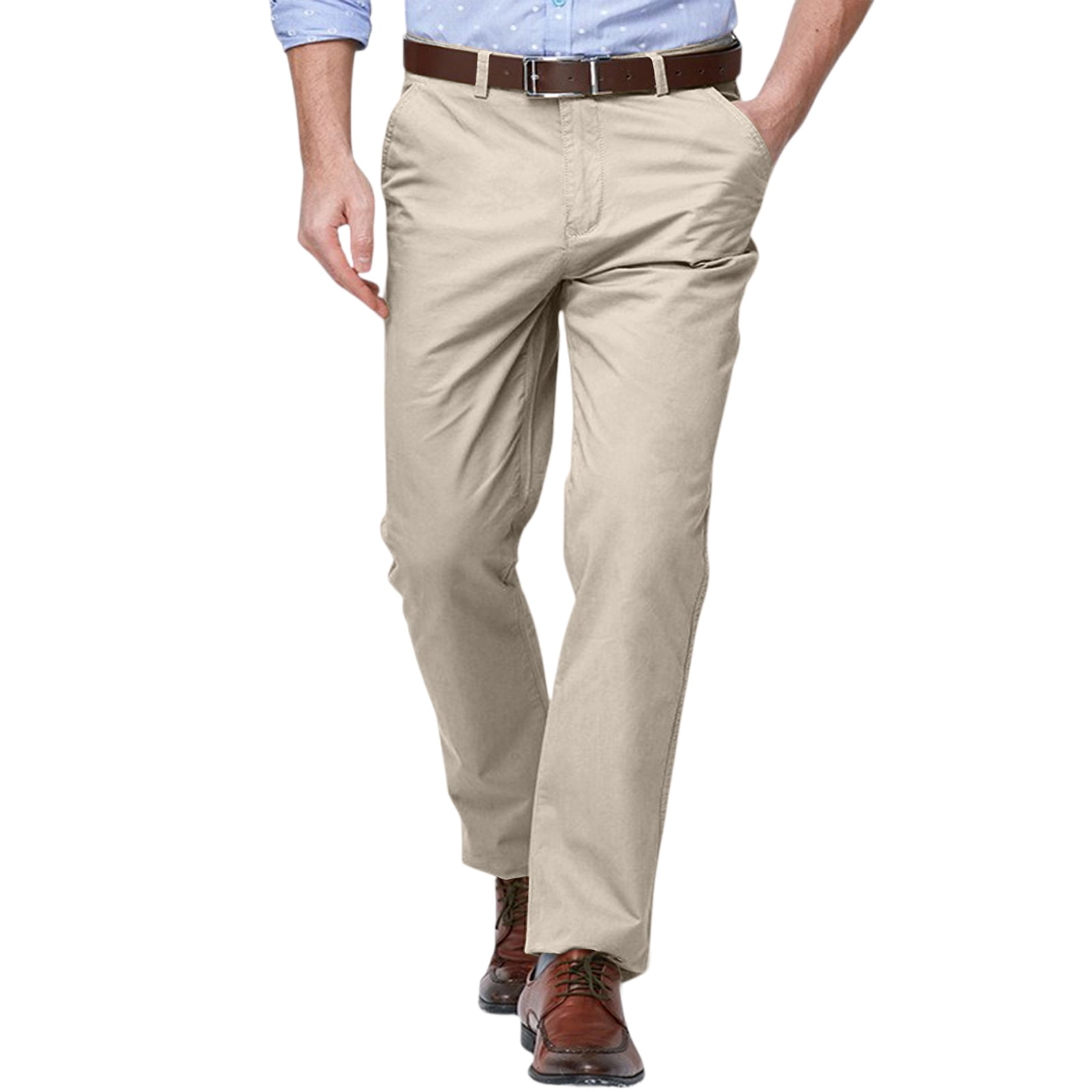 LNZGNM Relaxed Fit Dress Pants for Men Pleated Front Straight Leg Dress ...