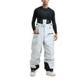 thumbnail image 1 of LNZGNM Snow Pants Men Loose Warm Insulated Overalls with Zipper Pockets Windproof Waterproof Ski Bibs Athletic Sports Wear Snowpants,Light Gray 2XL, 1 of 4