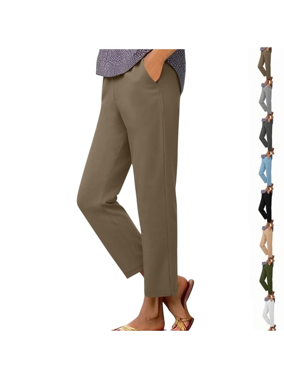 Straight Leg Pants for Women Slim with Clean Lines Elegant Fitted Trousers Classic Cool Weather Holiday Party Lounge Pants, (S)