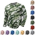 thumbnail image 1 of LNZGNM T-shirts for Men Long Sleeve Crew Neck Camo Comfortable Soft with Easy Care Tee Vacation Leisure Everyday,Royal Blue(XXL), 1 of 8