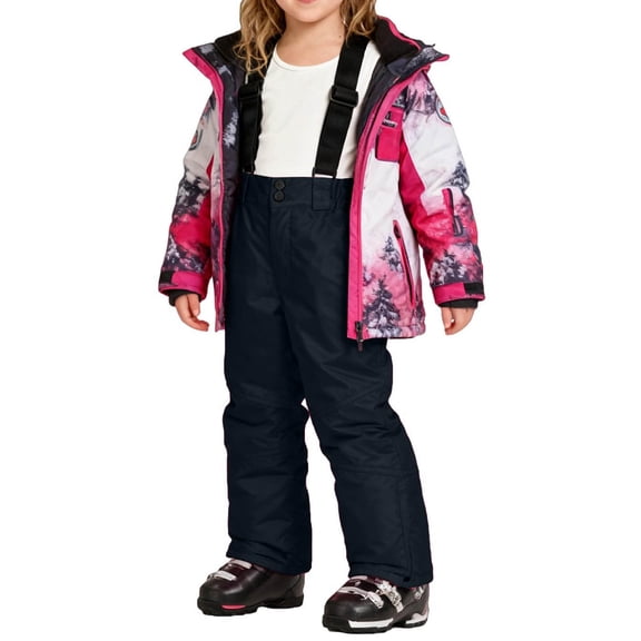 LNZGNM Toddler Snow Pants 8-9Y Insulated Waterproof Ski Pants Windproof Warm Snow Bib Pants Winter Outdoor Skiing Snowboard Jumpsuits with Zipper Pockets Unisex, Black, 8-9Y