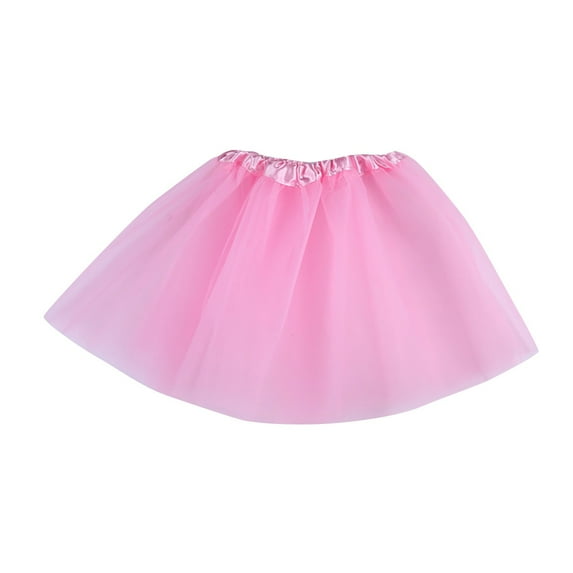 LNZGNM Tulle Above Knee Tutu for Girls 7-13Y Classic Skirts Elastic Puffy Costume for Dancing, Pink