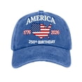 thumbnail image 1 of LNZGNM Unisex 250th Anniversary USA Baseball Cap Distressed Washed Baseball Hat Retro Adjustable Golf Cap Outdoor Veterans Gifts,Royal Blue, 1 of 5