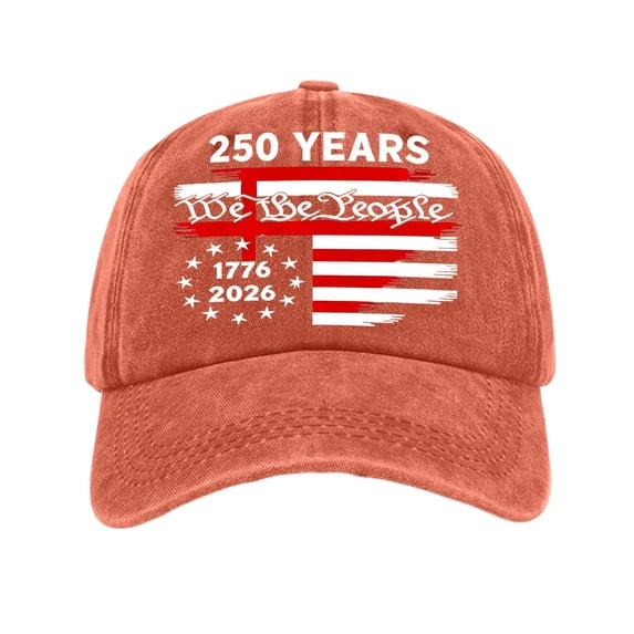 LNZGNM Unisex 250th Anniversary USA Hat Patriotic Baseball Hat Retro Adjustable Washed Golf Cap Memorial Day Dad Hats,Saffron