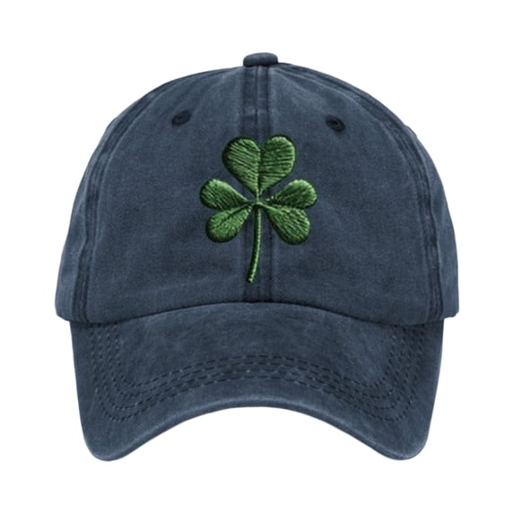 LNZGNM Unisex St. Patrick's Day Shamrock Hat Embroidered Multi Color Baseball Cap Vintage Distressed Cotton Adjustable Dad Hat Outdoor Sun Hat,Navy