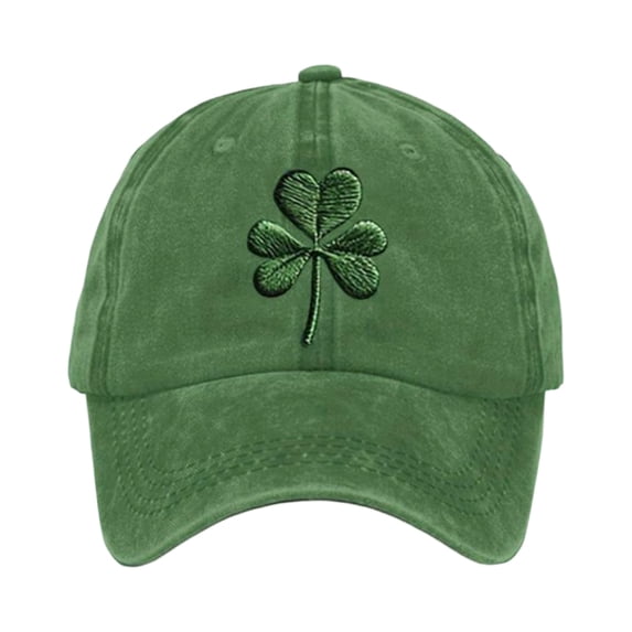 LNZGNM Unisex St Patricks Day Clover Cap Embroidered Cotton Adjustable Baseball Cap Vintage Distressed Dad Hat Outdoor Sun Hat,Green