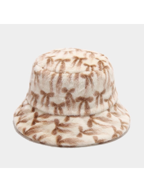 Womens Plush Bucket Hat Stretchy Simple Trendy Winter Chic Lightweight Cute for Cold Weather Smart Staple