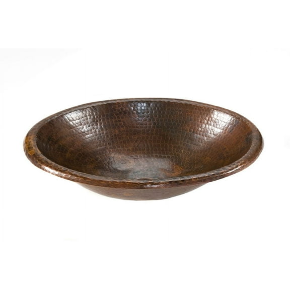 LO18RDB Oval Drop-In Self Rimming Hammered Copper Sink