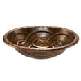 thumbnail image 1 of LO19RBDDB Oval Braid Self Rimming Hammered Copper Sink, 1 of 3
