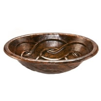 LO19RBDDB Oval Braid Self Rimming Hammered Copper Sink