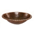 thumbnail image 1 of LO19RRDB Roped Rim Self Rimming Hammered Copper Sink, 1 of 3
