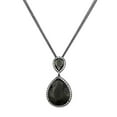 thumbnail image 1 of LO3847-16Plus3 Women TIN Cobalt Black Brass Chain Pendant with Synthetic in Black Diamond - 16 & 3 in., 1 of 1