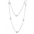thumbnail image 1 of LO4704 - Rhodium Brass Necklace with AAA Grade CZ in Clear, 1 of 4