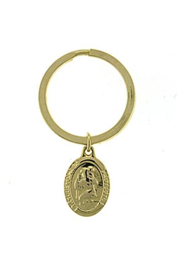 LOA621 - Gold Brass Key Ring with No Stone