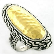LOA652 - Gold+Rhodium 925 Sterling Silver Ring with No Stone Size 5