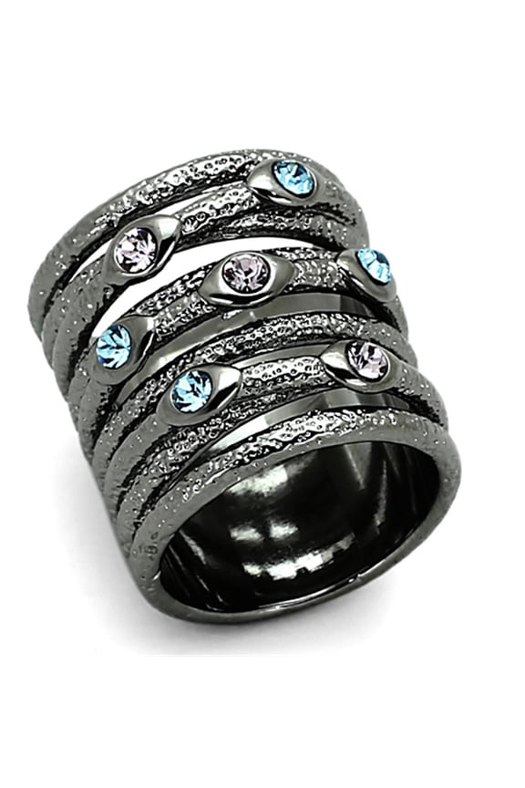 Ring Top GRD Crystal Multi LOA883 for Women Style Ruthenium