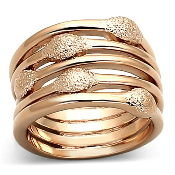 Rose Gold Brass Ring with No Stone for Women Style LOA899