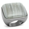 thumbnail image 1 of Ruthenium Brass Ring with Semi-Precious Agate in Light Gray for Women Style LOA905, 1 of 2