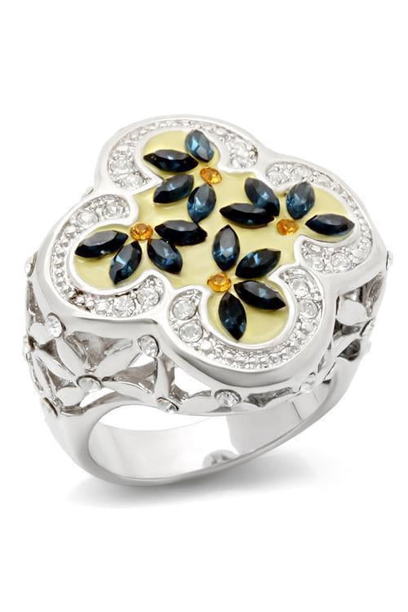 Ring Top GRD Crystal Multi LOA940 for Women Style Rhodium