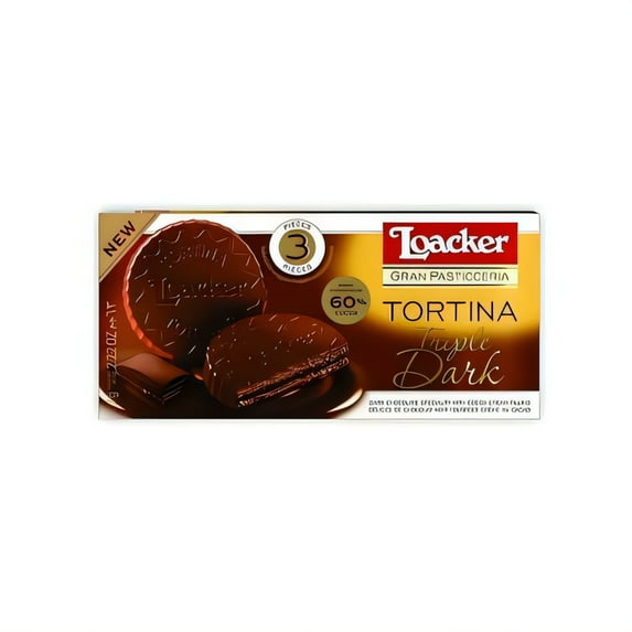 Loacker Tortina Dark Chocolate & Hazelnut Cream Wafer Rounds 6 x 21g