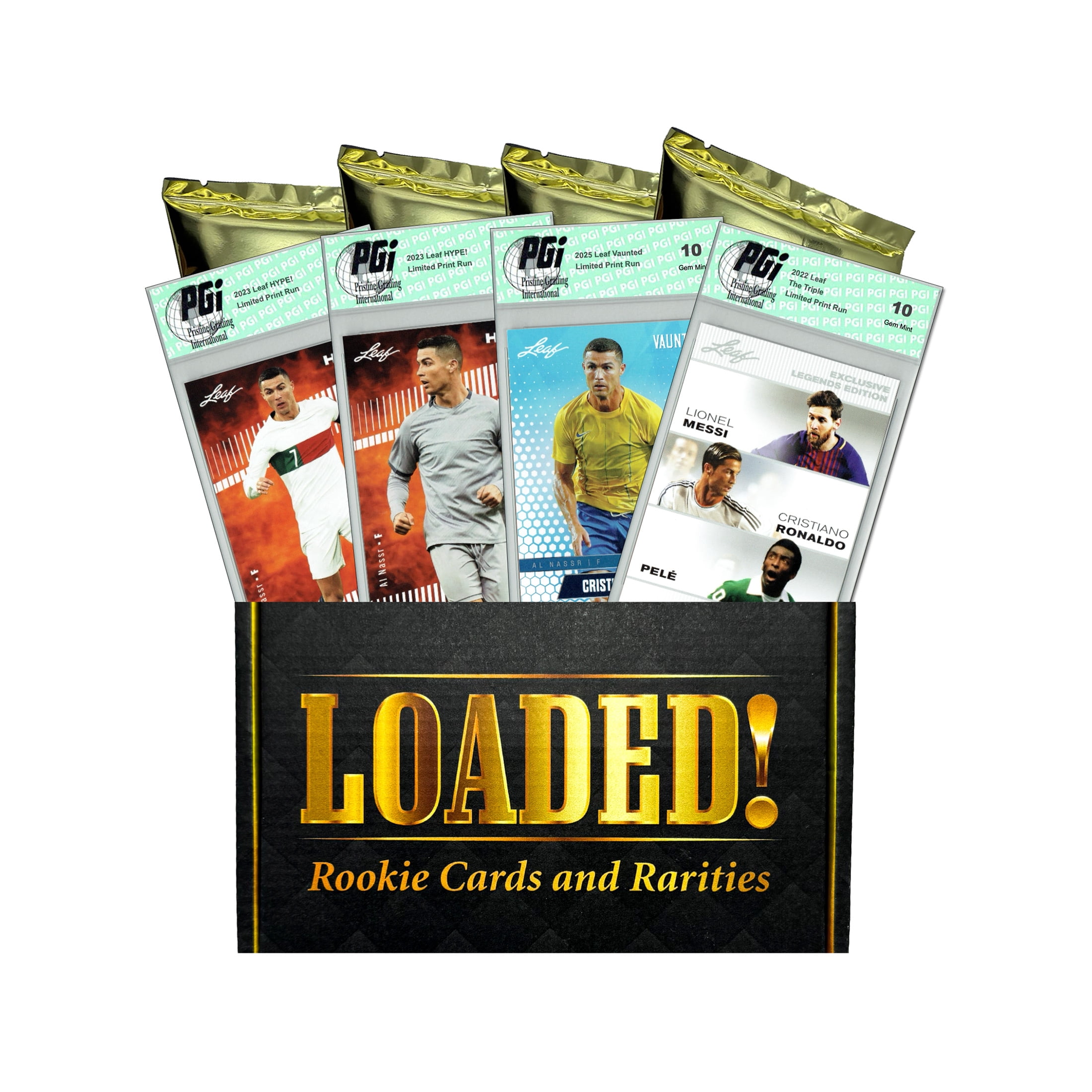 ronaldo limited edition card LOADED! All Cristiano Soccer Collector's Box: 4 PGI 10 Gem Mint Special CR7 Cards special edition 2023 Leaf HYPE 2015 Topps Match Attax Uefa