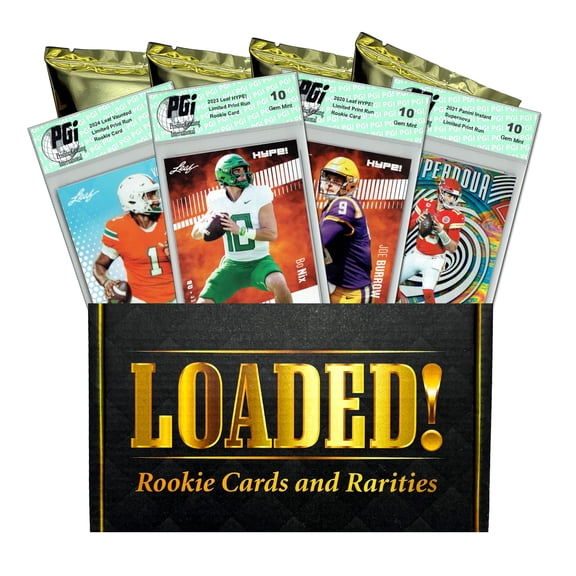 LOADED! Football Box 4 PGI10 Rookie Cards/SPs Pat Mahomes Joe Burrow Tom Brady+