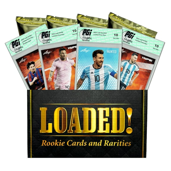 LOADED! Lionel Messi Soccer Collector's Box 4 PGI 10 Cards Leaf HYPE! & Vaunted