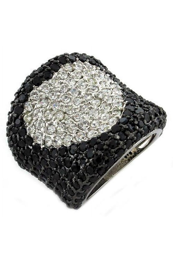 Sterling Silver Ring AAA GRD CZ Multi LOAS1036 for Women Style Rhodium