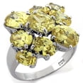 thumbnail image 1 of Sterling Silver Ring AAA GRD CZ Topaz LOAS1109 for Women Style Rhodium, 1 of 1