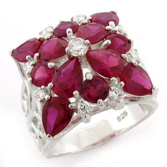 LOAS1128 - High-Polished 925 Sterling Silver Ring with AAA Grade CZ in Siam