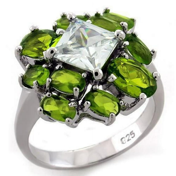 Rhodium 925 Sterling Silver Ring with AAA Grade CZ in Clear for Women Style LOAS1130