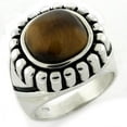 thumbnail image 1 of LOAS1155 - High-Polished 925 Sterling Silver Ring with Synthetic Tiger Eye in Brown, 1 of 1
