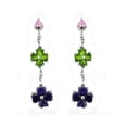 thumbnail image 1 of LOAS1327 - Rhodium 925 Sterling Silver Earrings with AAA Grade CZ in Multi Color, 1 of 1
