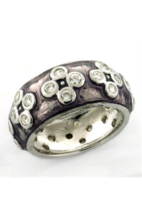 Rhodium 925 Sterling Silver Ring with Epoxy in Light Amethyst for Women Style LOAS730
