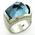thumbnail image 1 of LOAS769 - Rhodium 925 Sterling Silver Ring with Semi-Precious Spinel in London Blue, 1 of 1