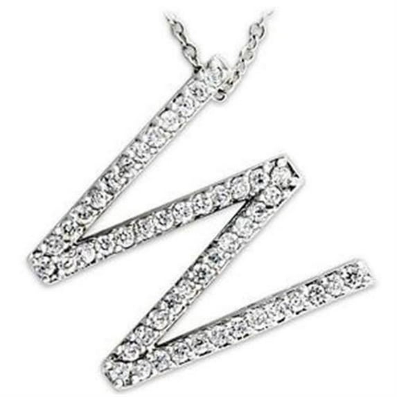 LOAS809 - Rhodium 925 Sterling Silver Pendant with AAA Grade CZ in Clear