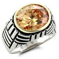 thumbnail image 1 of Reverse Two-Tone 925 Sterling Silver Ring with AAA Grade CZ in Champagne for Women Style LOAS872, 1 of 1