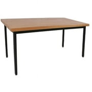 LOB9109-ADJ 4 8 in. x 7 2 in. Fully Welded Lobo Table - Black Frame and Adjustable Legs - 1.75 in. Hardwood Top Top ships as 2 pieces